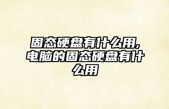 固態硬盤有什么用,電腦的固態硬盤有什么用