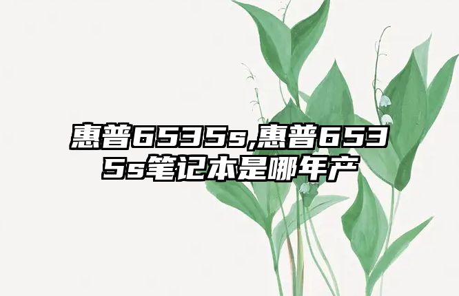 惠普6535s,惠普6535s筆記本是哪年產