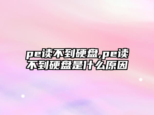 pe讀不到硬盤,pe讀不到硬盤是什么原因