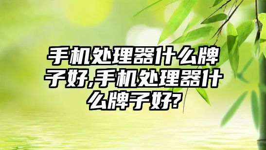 手機處理器什么牌子好,手機處理器什么牌子好?