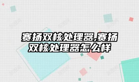 賽揚雙核處理器,賽揚雙核處理器怎么樣