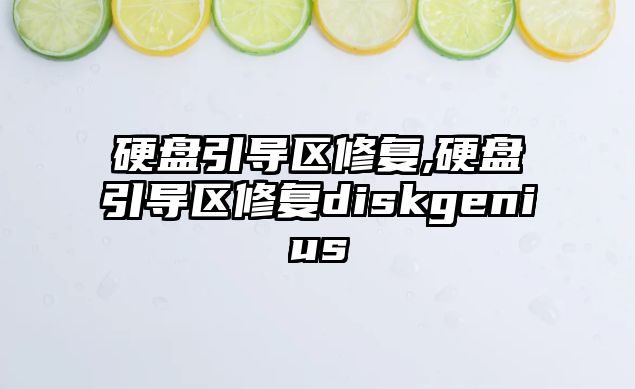 硬盤引導(dǎo)區(qū)修復(fù),硬盤引導(dǎo)區(qū)修復(fù)diskgenius